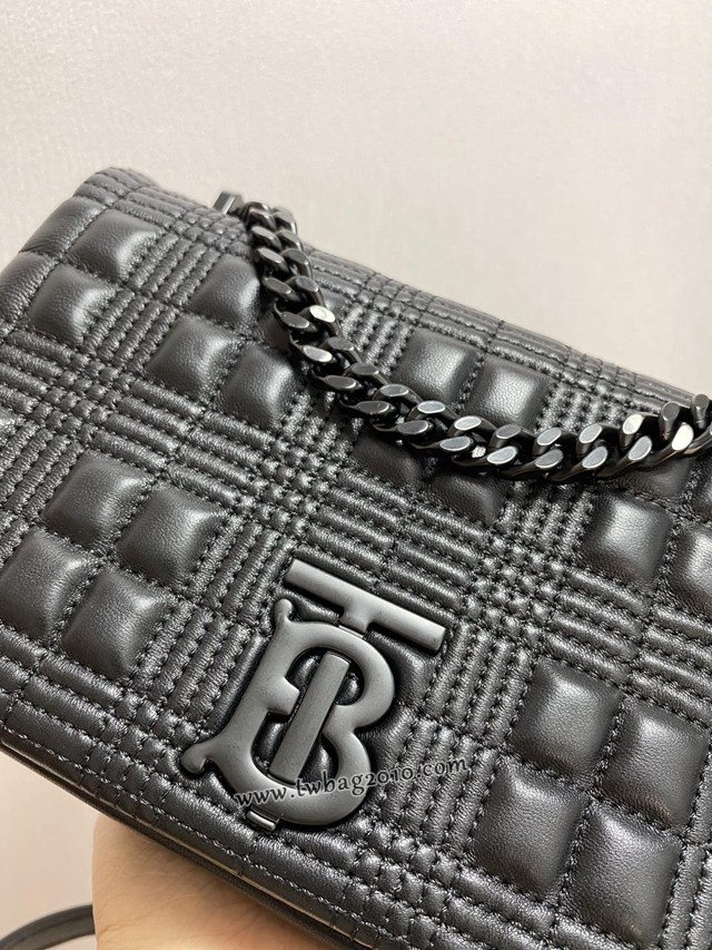 Burberry專門店新款單肩挎背女包 巴寶莉黑扣五金羊皮小號TB蘿拉包 yxb1208